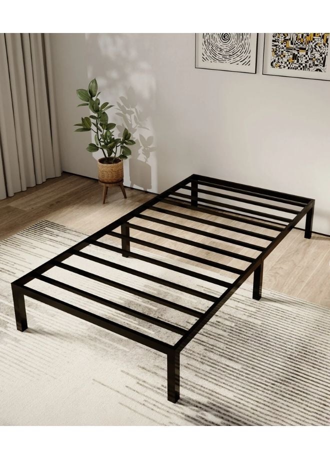 MAAS Single bed frame 190*99, metal platform bed frame with storage, 35cm high, made of heavy-duty steel - Image 1